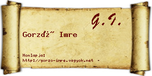 Gorzó Imre névjegykártya